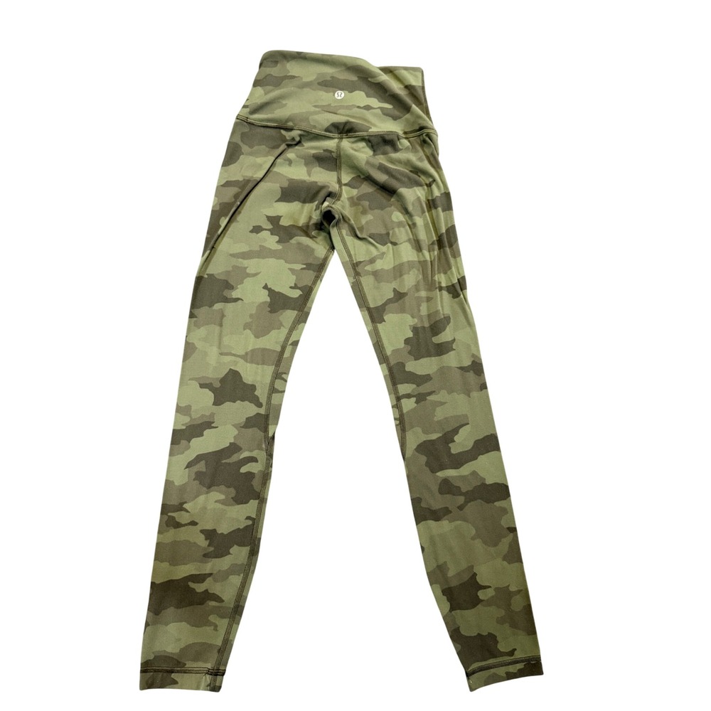 Lululemon Align Leggings Size 2 Green Camo High Rise 25 Inseam Yoga Pants - Picture 2 of 5